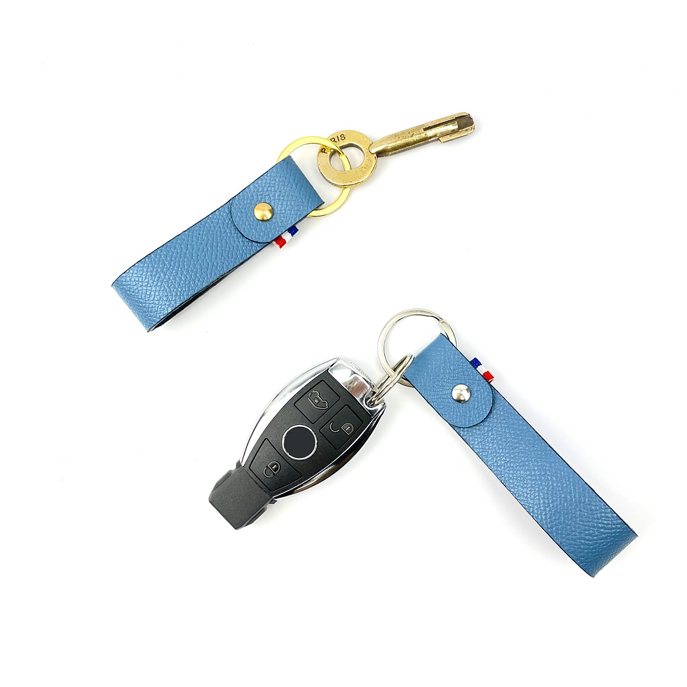 Thumbnail: Light blue leather keychain