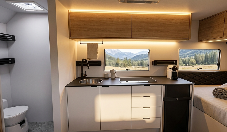 Cozinha de trailer off road completa