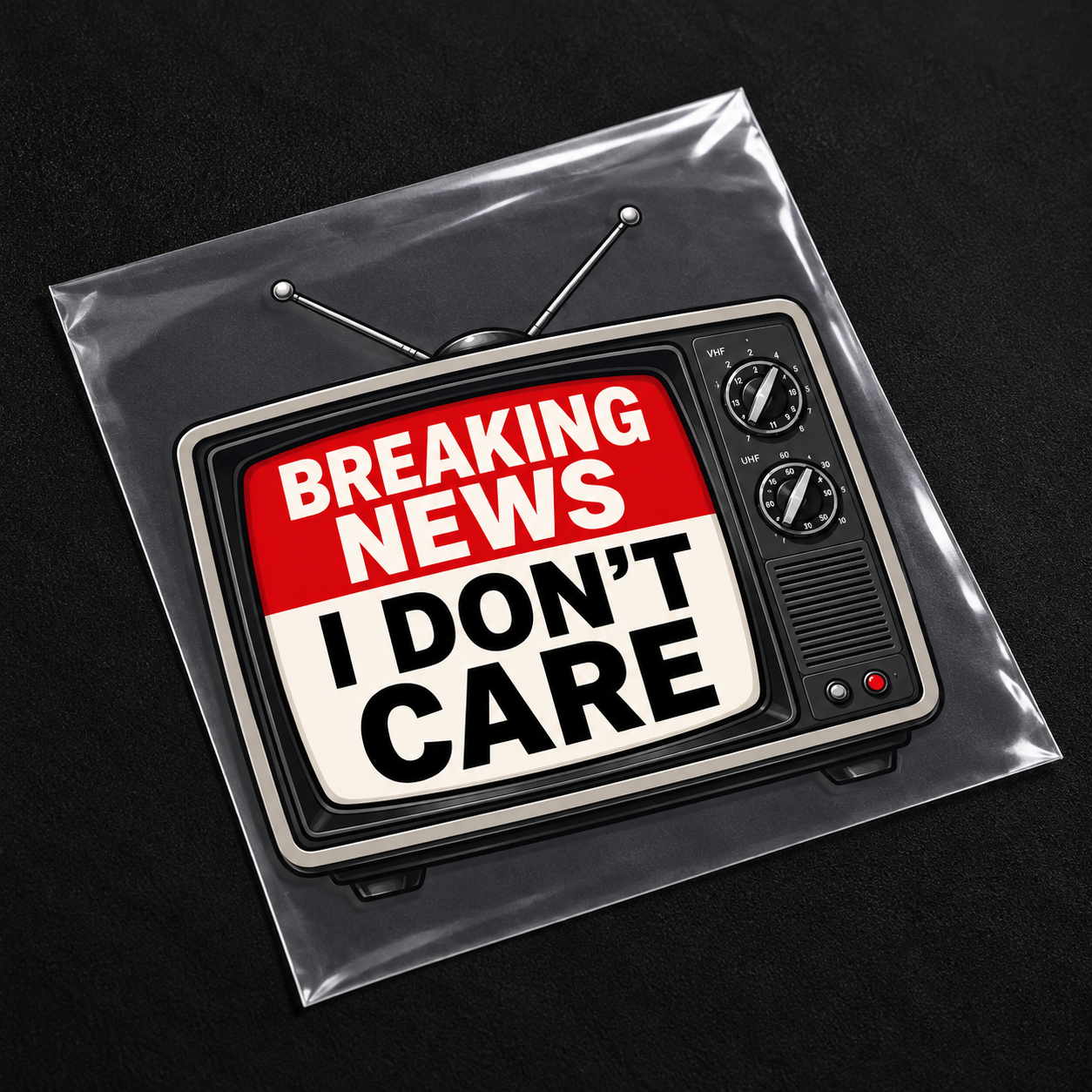 Breaking News I Don't Care Iron-On Patch | Funny TV Patch