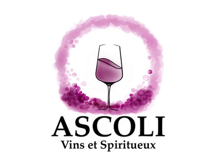 Glass of wine with ascoli logo under