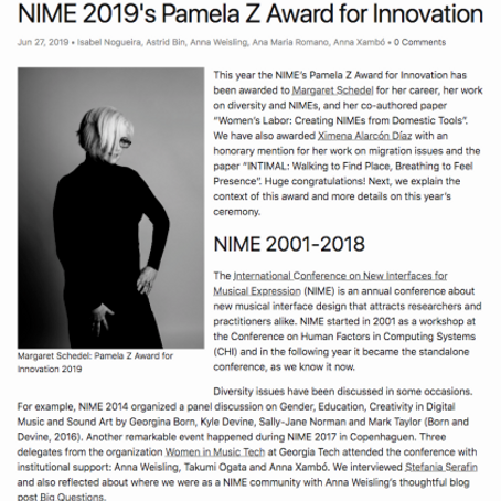 Pamela Z Award: Honorary Mention
