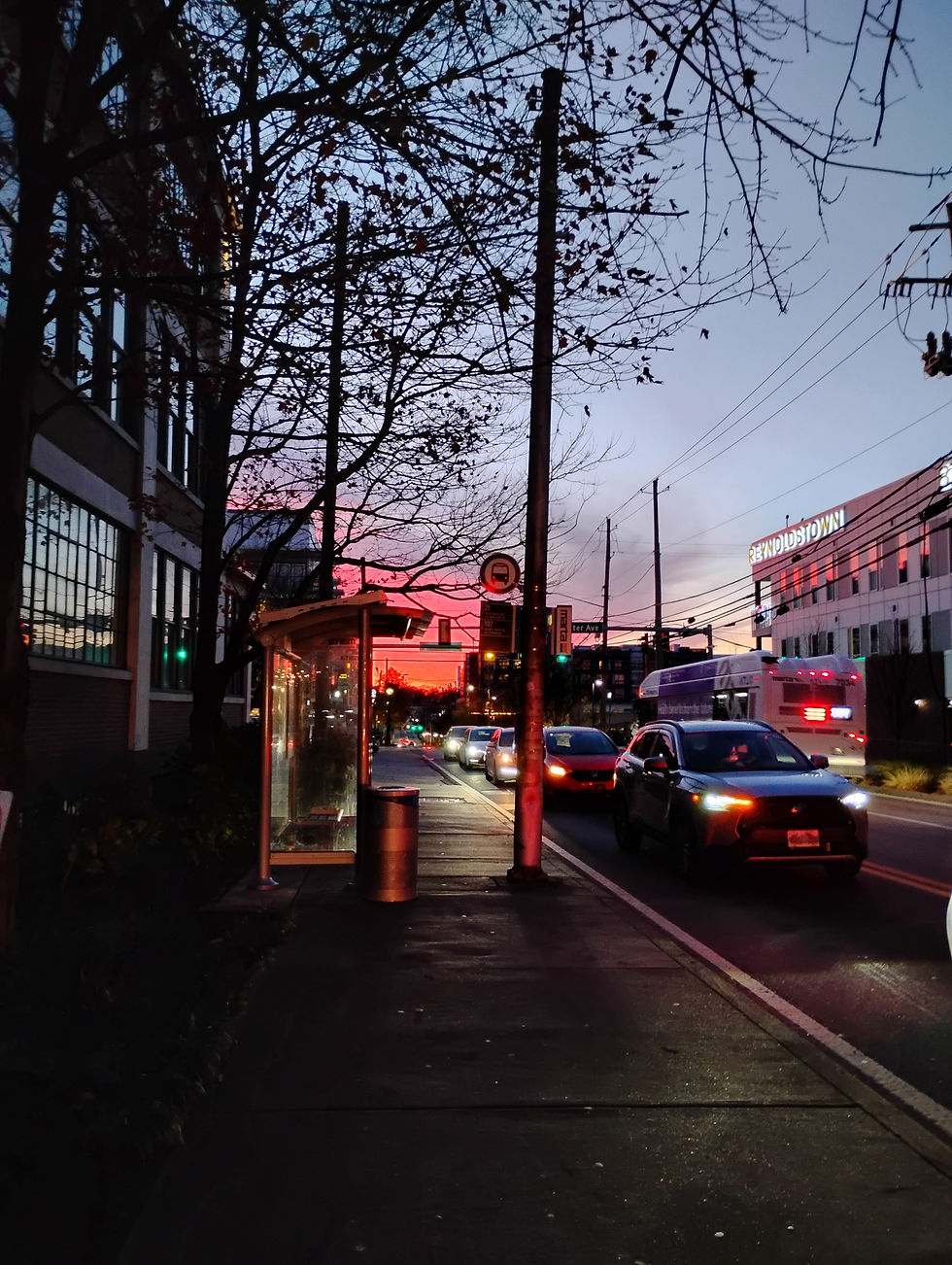 Cidade de Atlanta, US, à noite. Foto tirada para blog de jornada criativa da Marina Rodrigues, Fio da Meada.