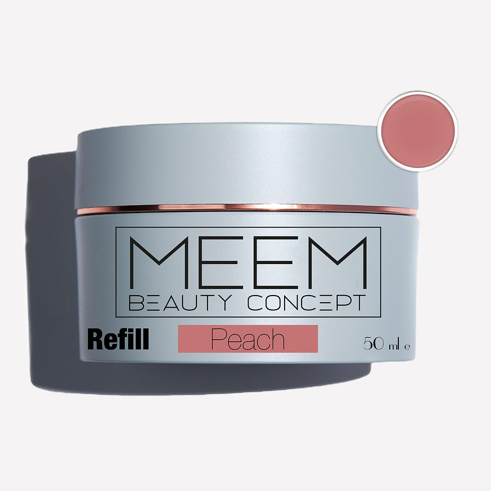 gel costruttore unghie autolivellante per ricostruzione unghie e refill colorazione neutra e pesca refill peach 50ml meem