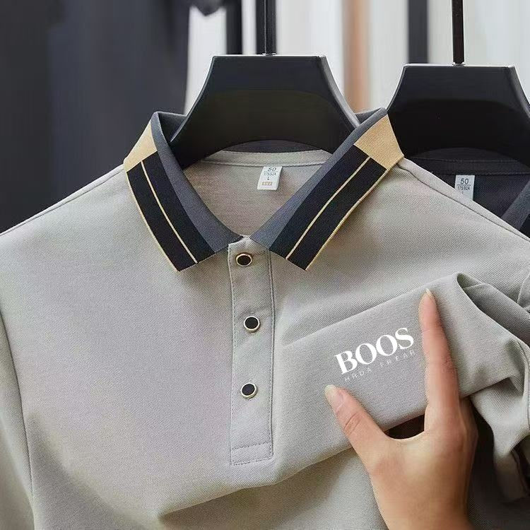 Nova camisa polo masculina de manga curta bordada de alta qualidade para o verã