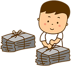 古紙をまとめる人