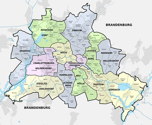 Berlin map of districts for Mobile treatments