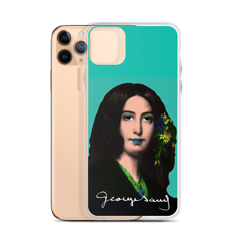 Miniature : George SAND - Pop Art - Fond Vert - Iphone
