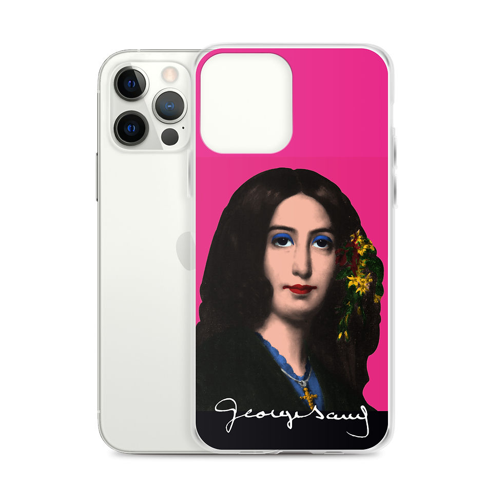 Miniature : George SAND - Pop Art - Fond Rose Iphone
