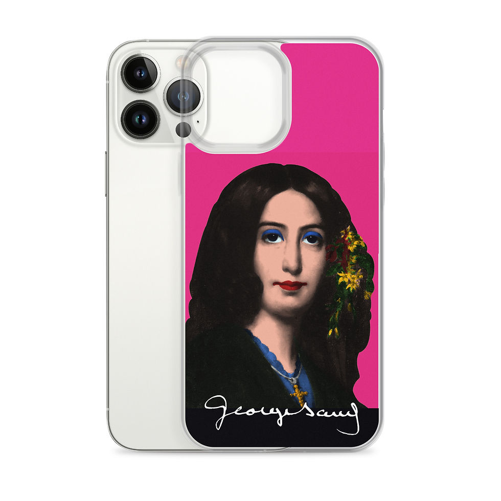 Miniature : George SAND - Pop Art - Fond Rose Iphone