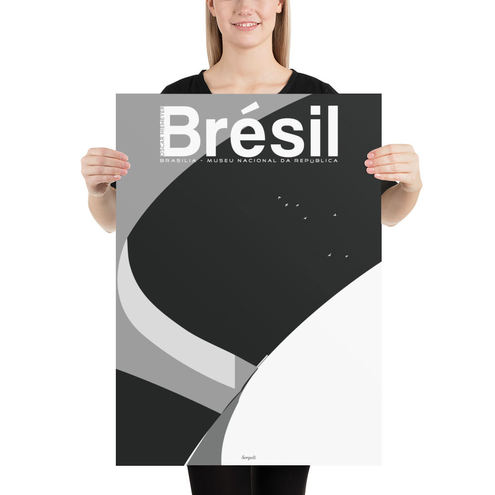 Brasilia - Poster Monochrome - Musée National