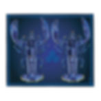 Miniature : Plaid Homard Bleu - Fond Bleu