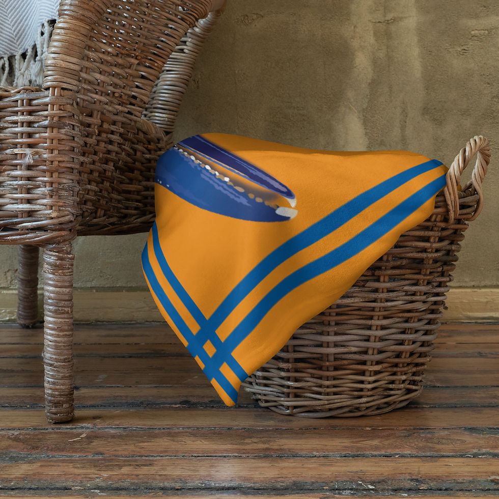 Thumbnail: Plaid Homard Bleu - Fond Orange