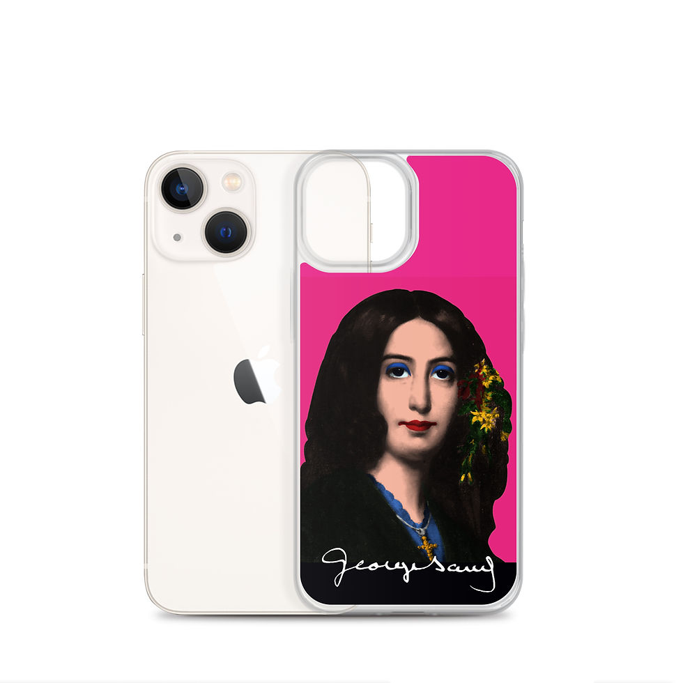 Miniature : George SAND - Pop Art - Fond Rose Iphone