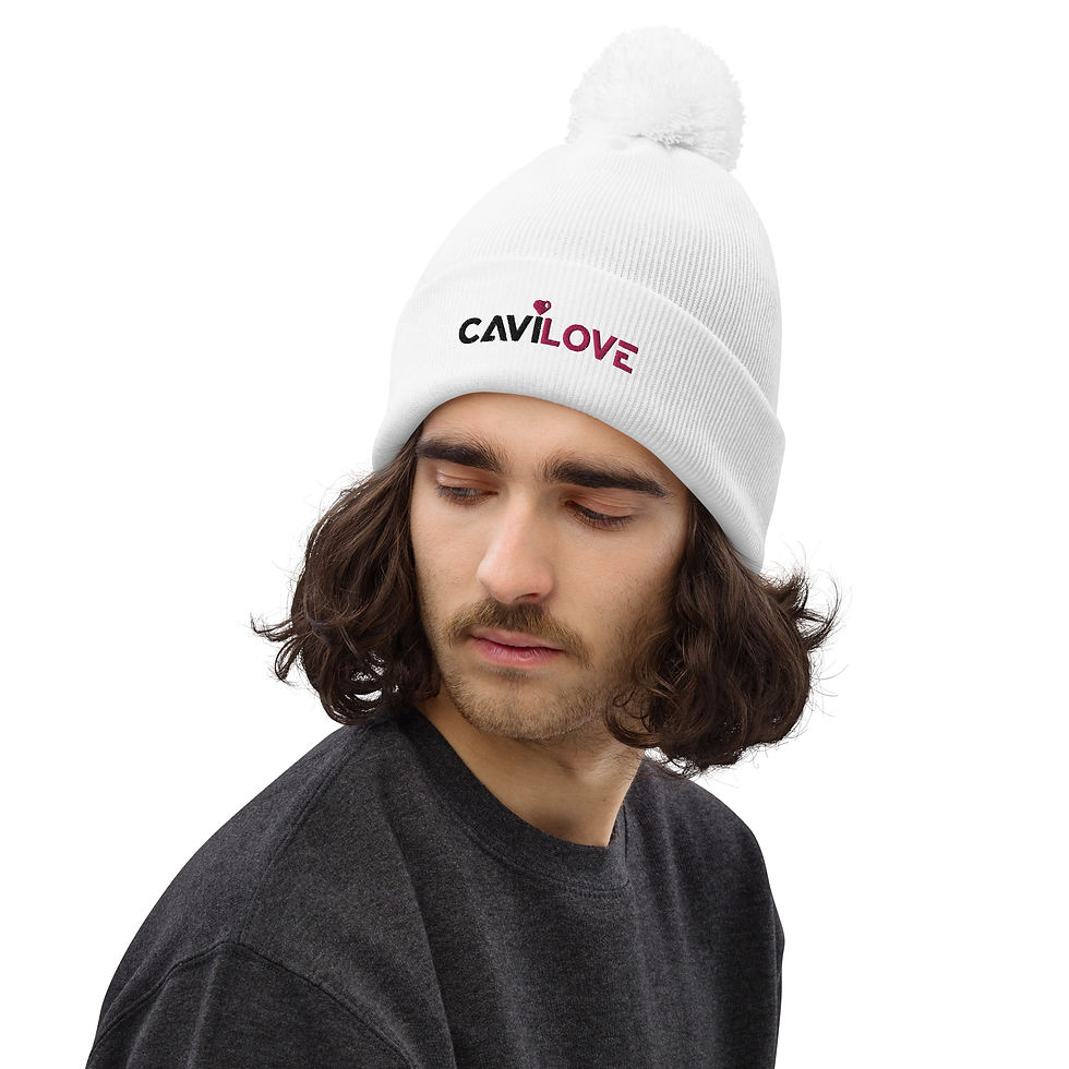 Miniature : Bonnet Pompon Blanc CAVILOVE©