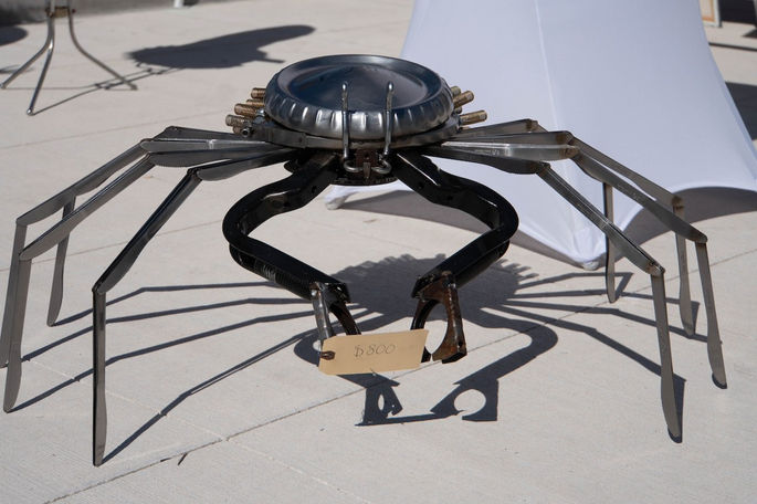 Sculpture made with recycled metal objects