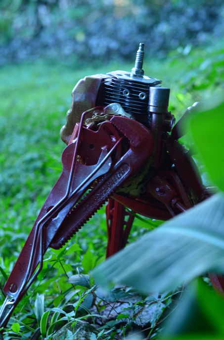 Sculpture made with recycled metal objects