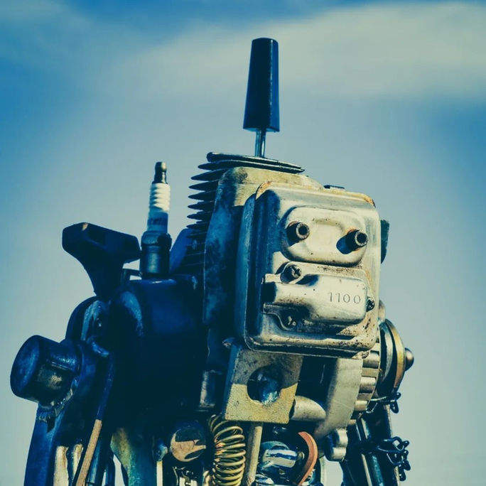 Sculpture made with recycled metal objects
