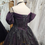 Thumbnail: Galicia Gown Black and Purple Off The Shoulder Gothic Alternative Wedding Dress