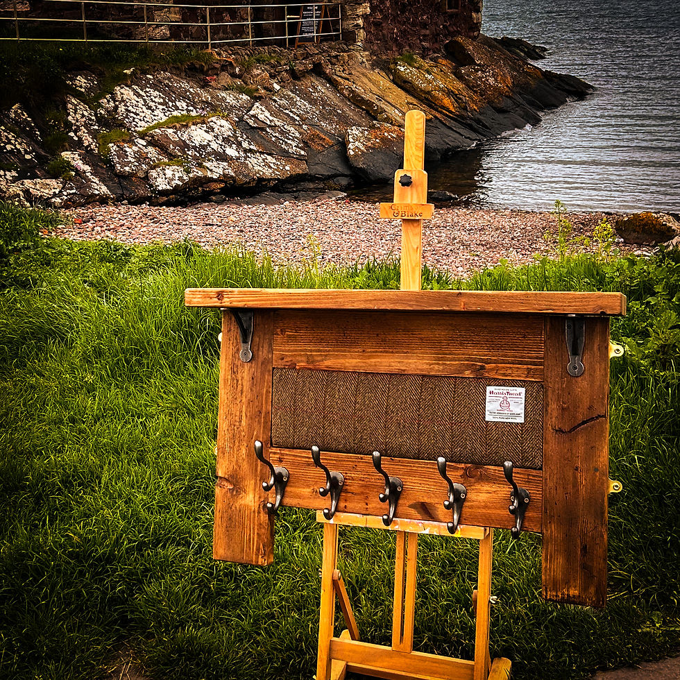 Thumbnail: Wooden Coatrack with Harris Tweed inlay - handmade in Glasgow