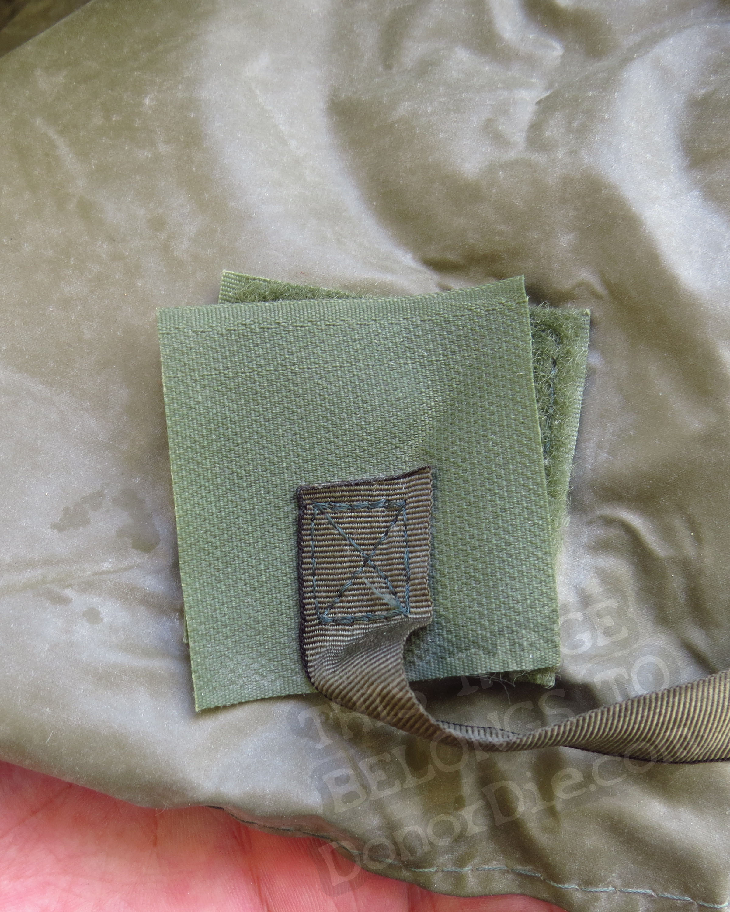 Close-up of the Hood's Straps