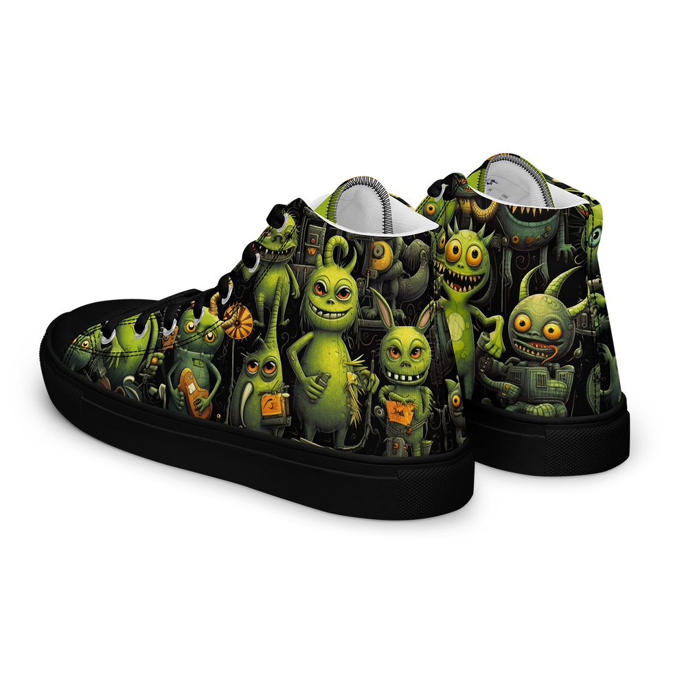Thumbnail: Music Monsters Women’s high top canvas shoes