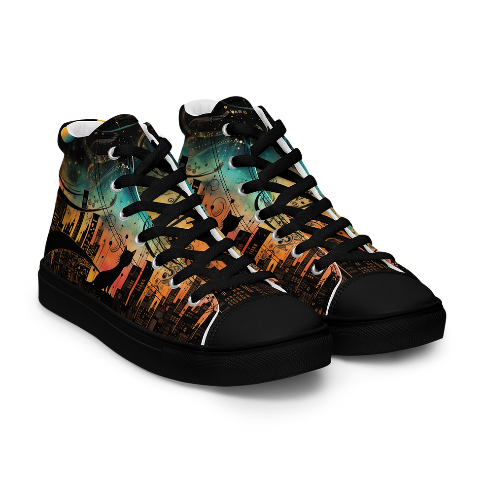 Thumbnail: Art Deco Women’s high top canvas shoes
