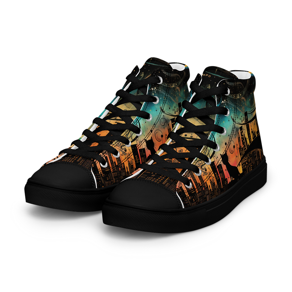 Thumbnail: Art Deco Women’s high top canvas shoes