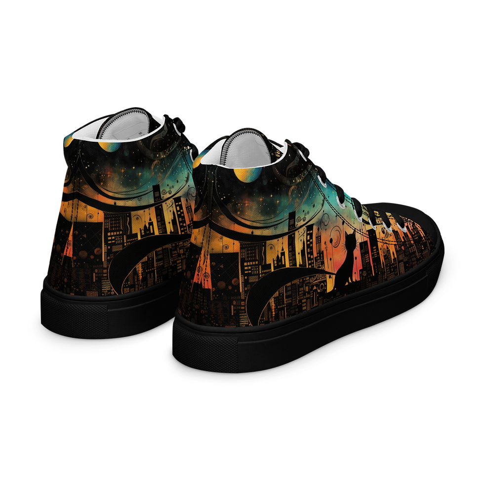Thumbnail: Art Deco Women’s high top canvas shoes