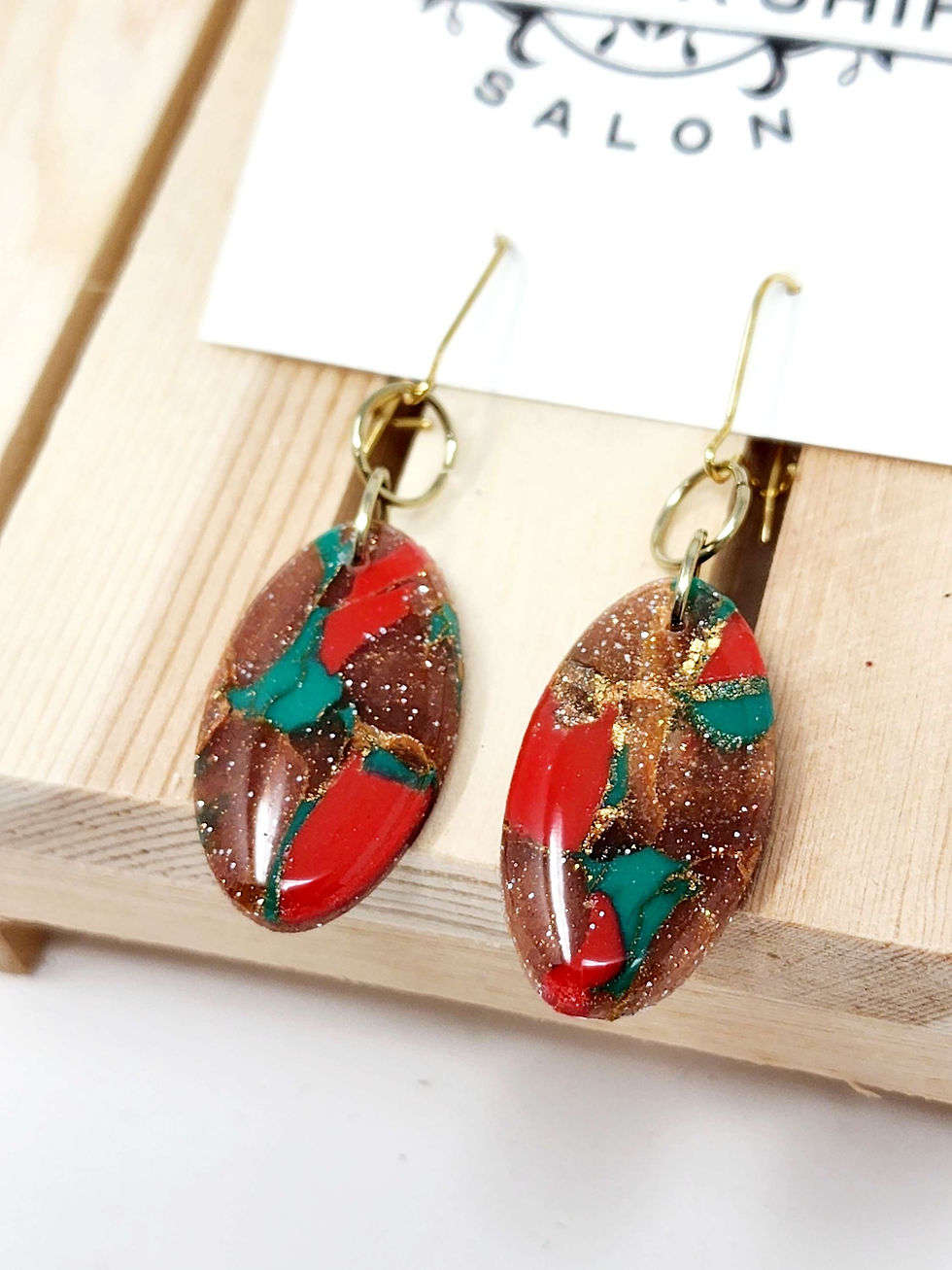 Thumbnail: Holiday Marble ovals on closed hooks