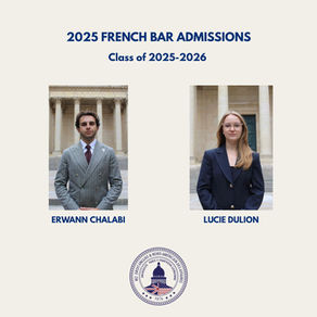 Admissions to the CRFPA of students from the 2025/2026 class  of Master 2 DANAA