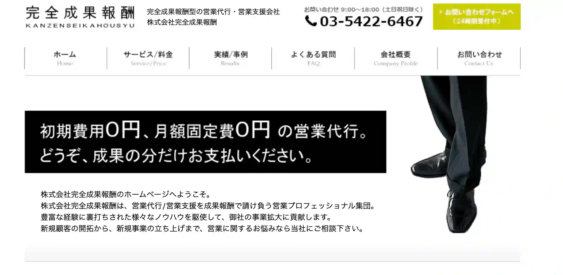 株式会社完全成果報酬の公式サイト画像