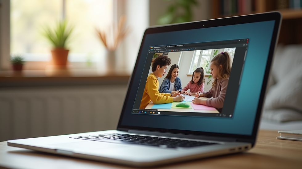 Close-up view of a laptop screen showing an online early childhood education course