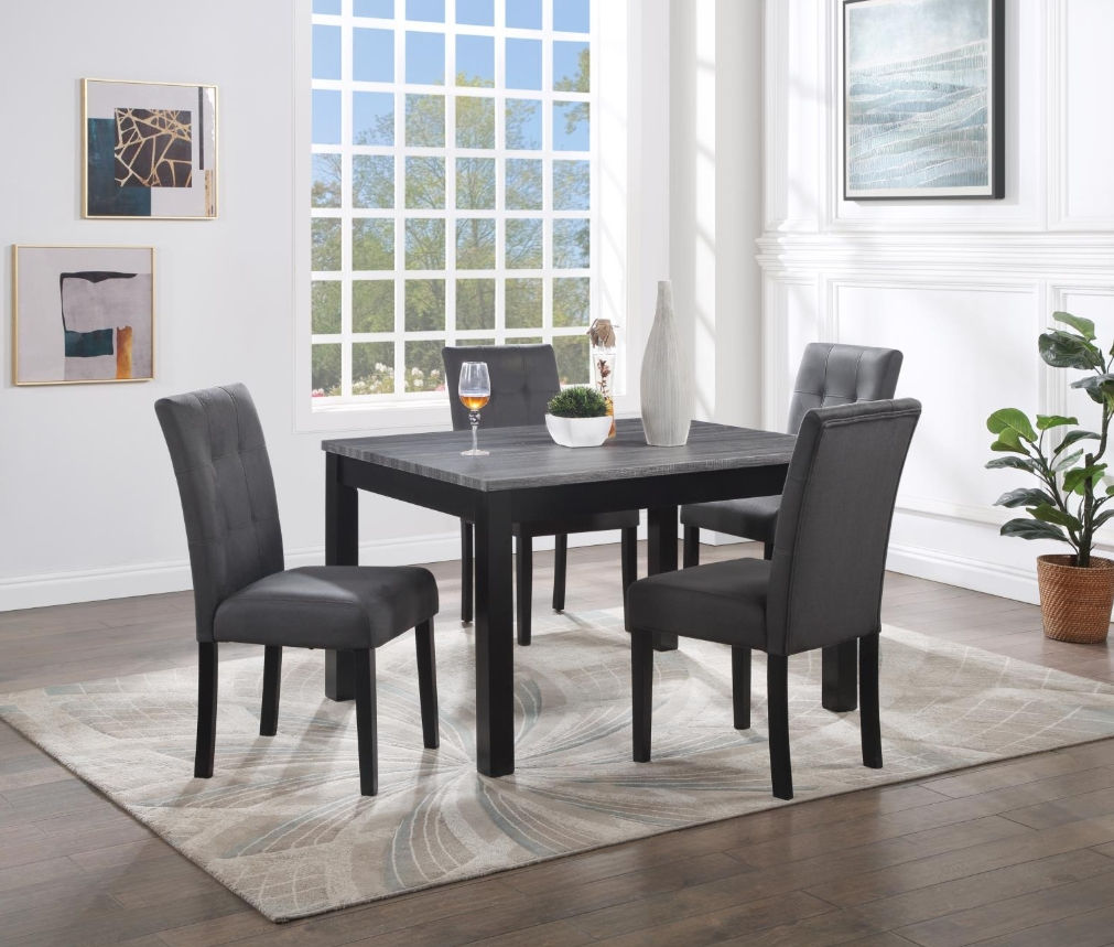 D200 - 	GRAY DINING TABLE W/ 4 CHAIRS