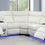Thumbnail: U64	WHITE MOTION 3 PC SECTIONAL W/BLUETOOTH SPEAKER