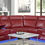 Thumbnail: U37-RD	RED 3 PC POWER RECLINING SECTIONAL (2 PWR)