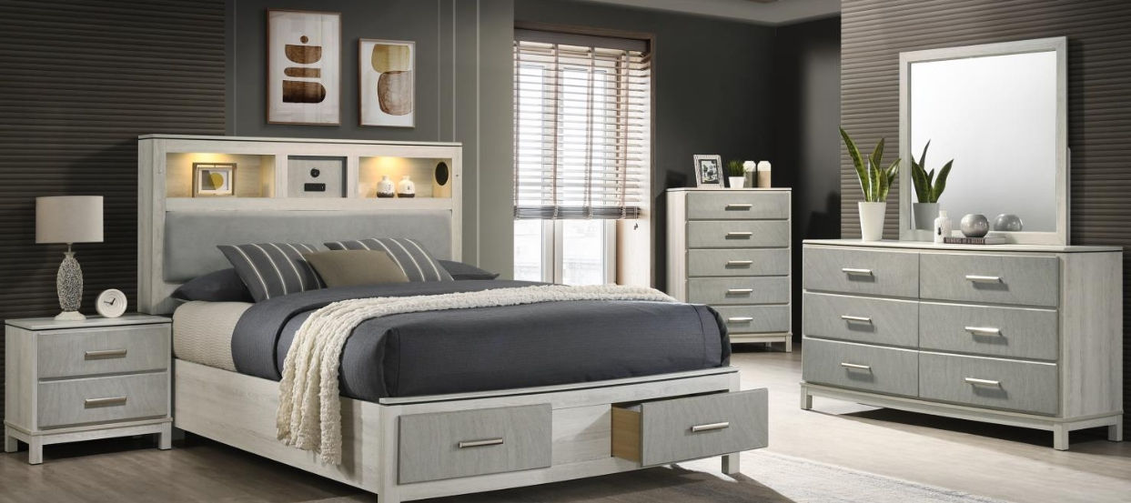 B261-KDMCN KING BED FRAME - DRESSER - MIRROR - CHEST - NIGHTSTAND