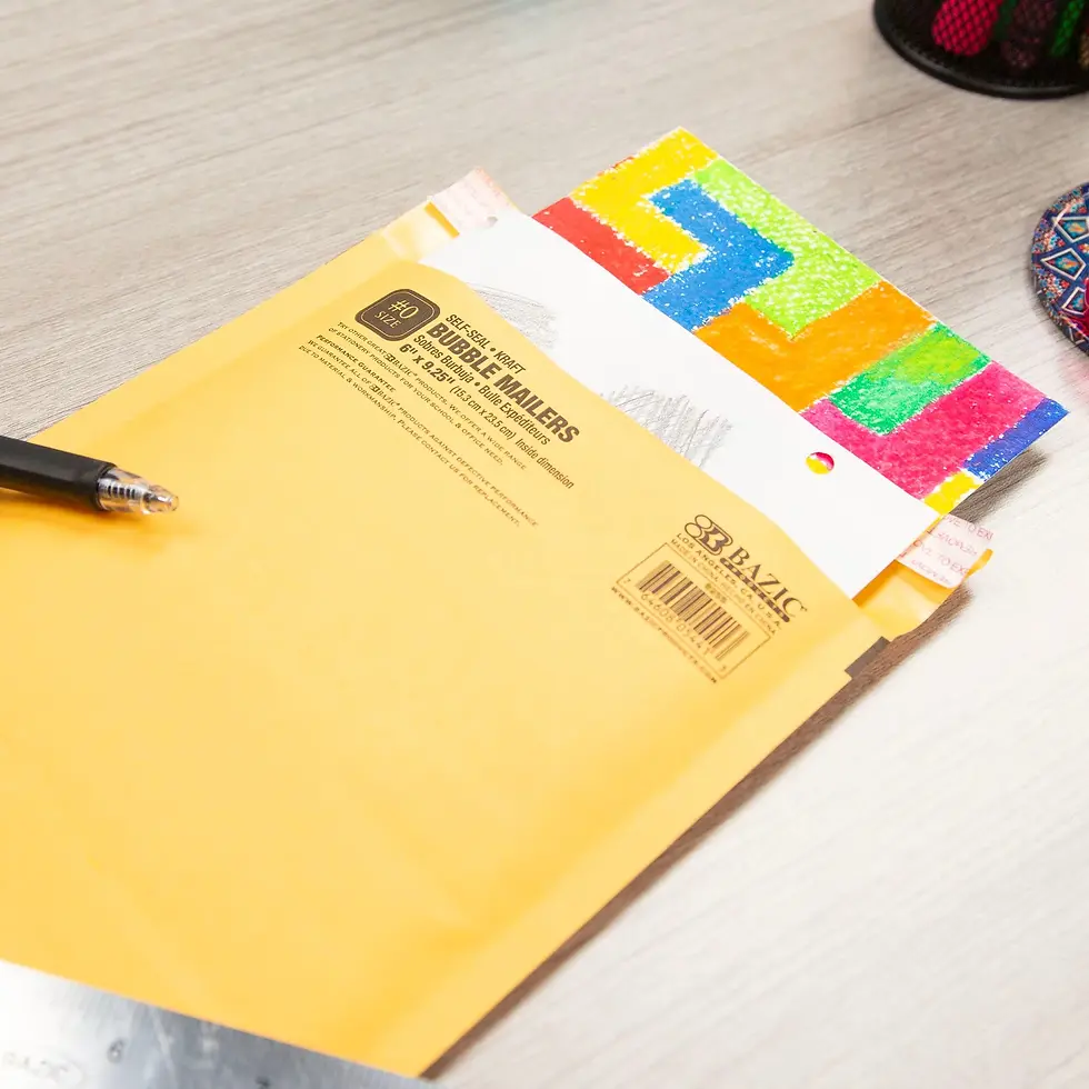 Thumbnail: BAZIC Self-Seal Bubble Mailers (#00) 5" x 9.25" (5/Pack)