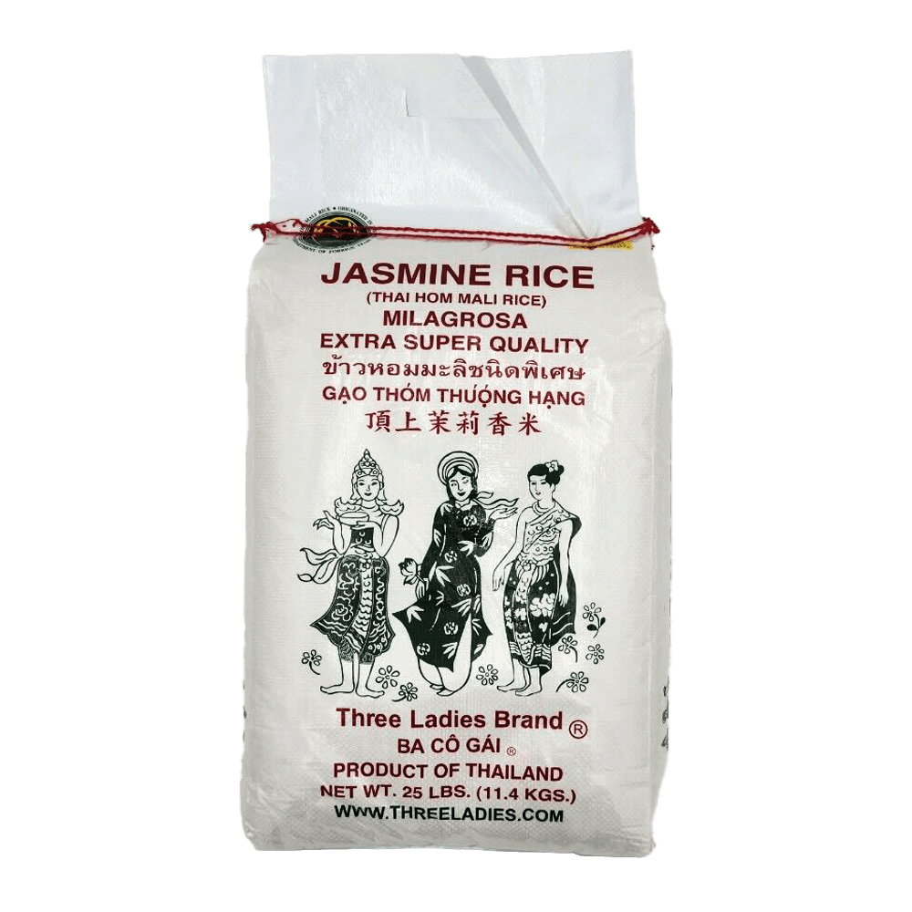 Three Ladies Jasmine Rice Milagrosa Extra Super Quality – 25 lb (11.4 kg)