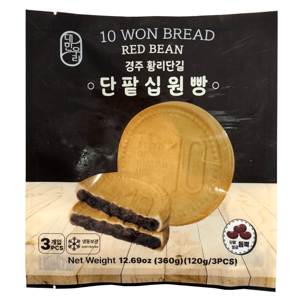 Daehanuri Red Bean 10 Won Bread – 3 Pack, 12.69 oz (360 g)