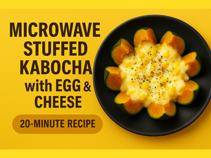 Thumbnail of Microwave Stuffed Kabocha with Egg & Cheese (20-Minute Recipe)