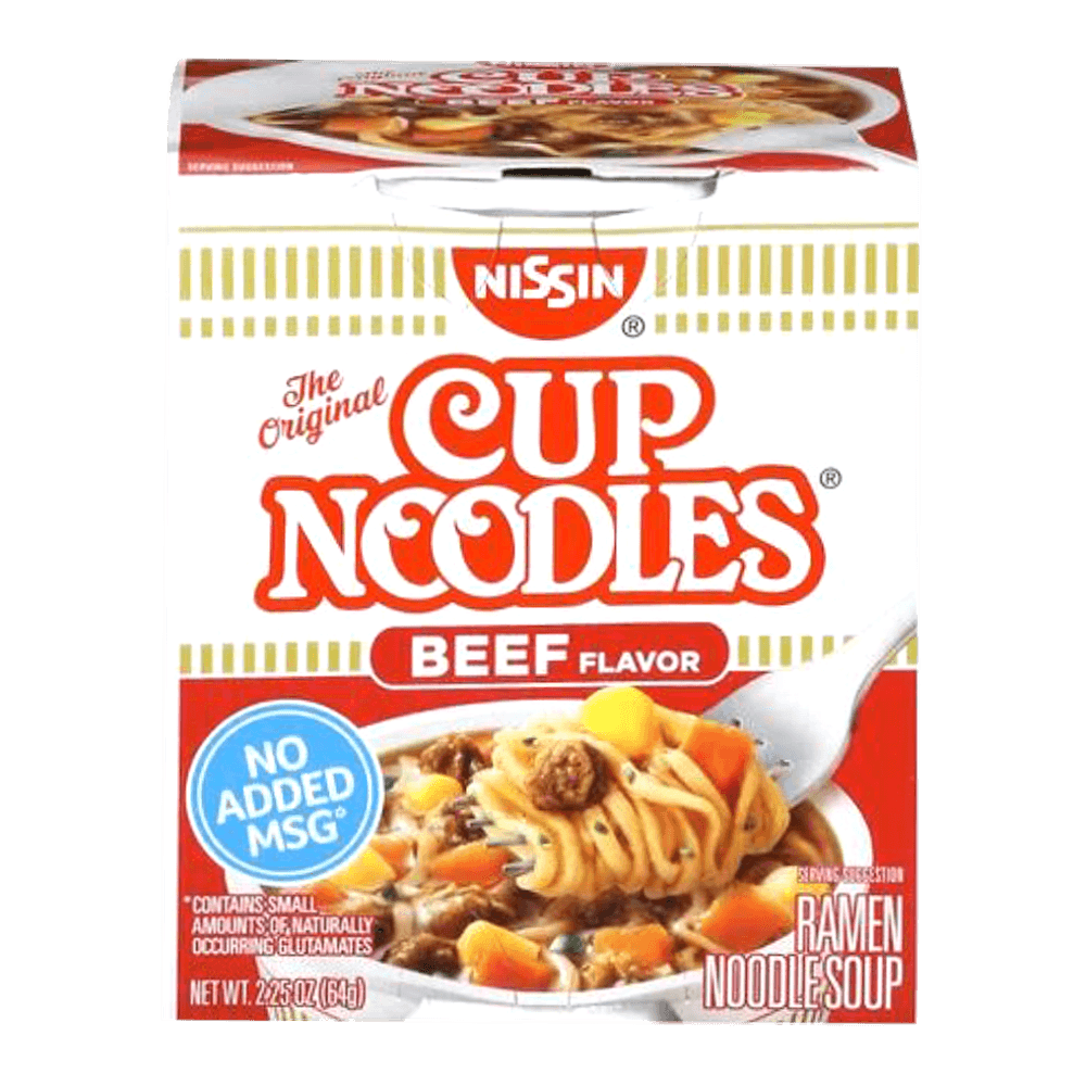 Nissin Beef Flavor Instant Cup of Noodles 2.25 oz (63.75g)