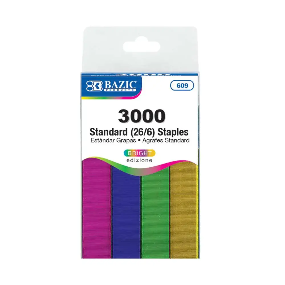 BAZIC Staples – Standard Metallic Color (26/6) 3000 Ct.