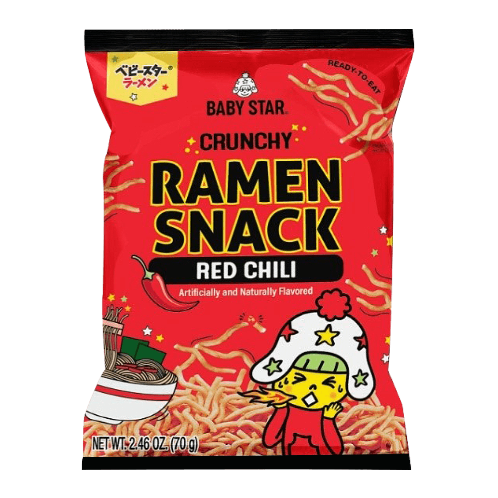 Baby Star Crunchy Ramen Snack – Tiny Red Chili Flavor – 2.46 oz (70 g)