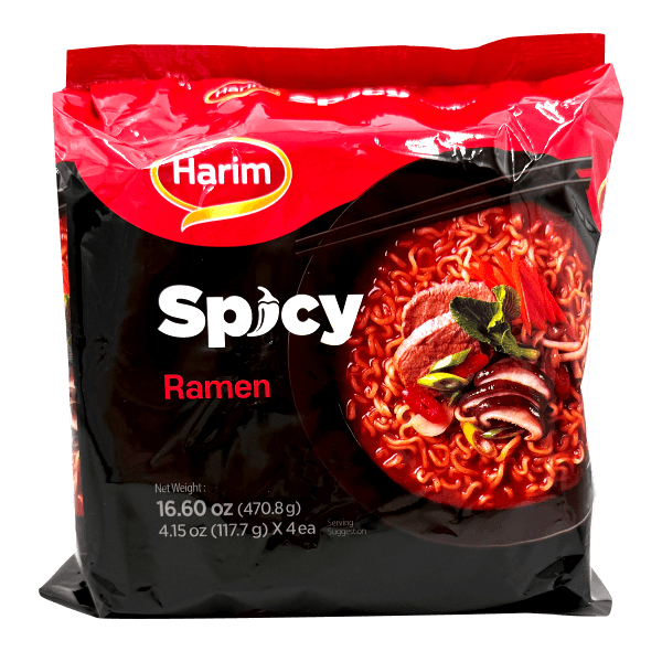 Harim Spicy Ramen 4.15 oz (117 g) × 4 Pack