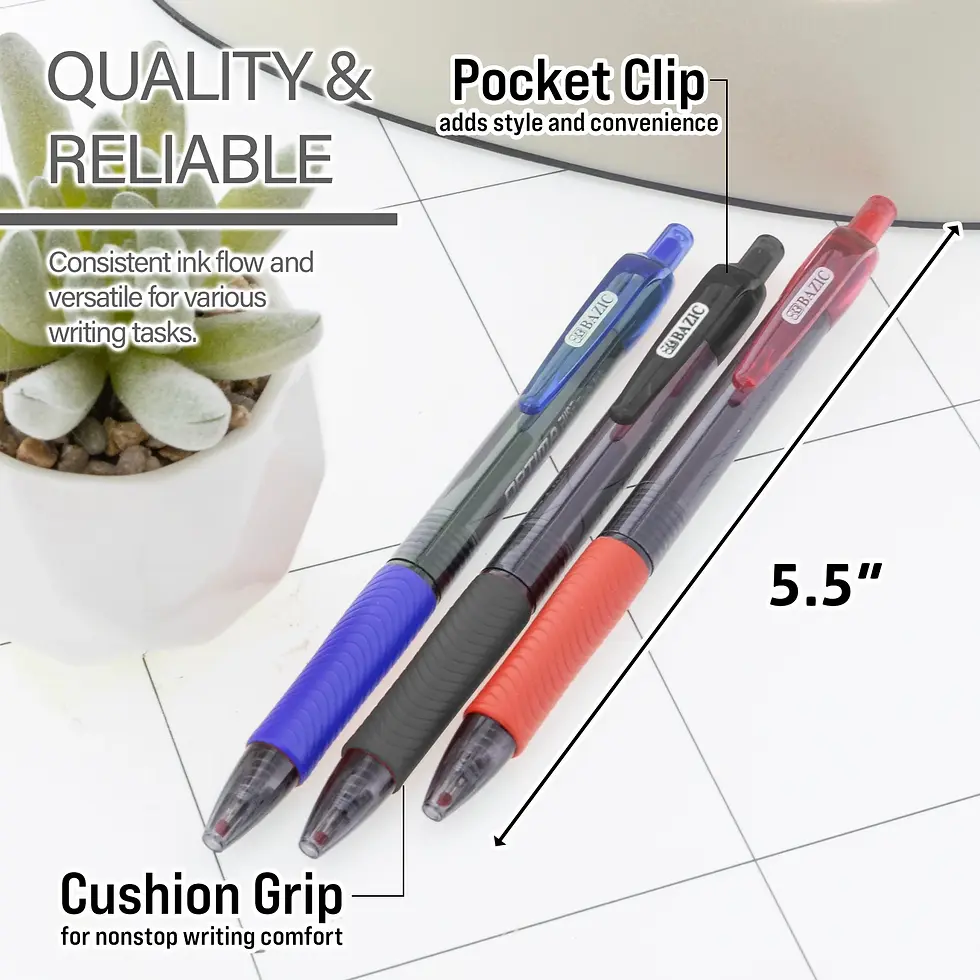 Thumbnail: Bazic Optima gel pen 3-pack assorted colors.