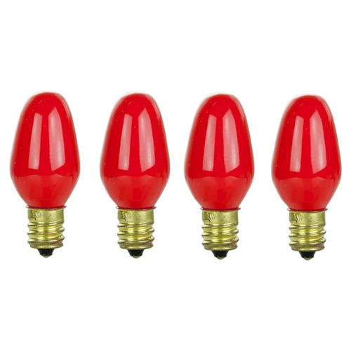 Red Mini C7 Incandescent Night Light Bulb – 4 ct