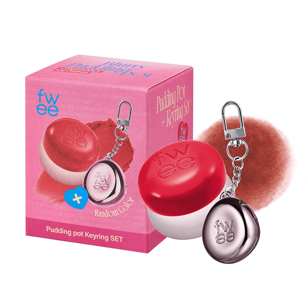 FWEE RD04 Fav Keyring Lip & Cheek Blurry Pudding Pot – 0.17 oz (5 g)