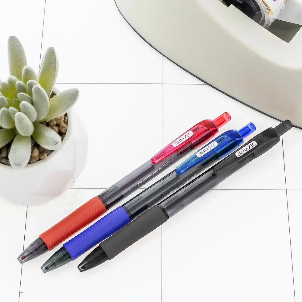 Thumbnail: Bazic Optima gel pen 3-pack assorted colors.