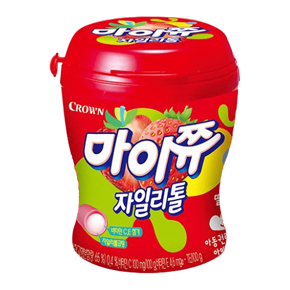 Crown Myjju Chewing Candy Xylitol Strawberry – 3.88 oz (110 g)