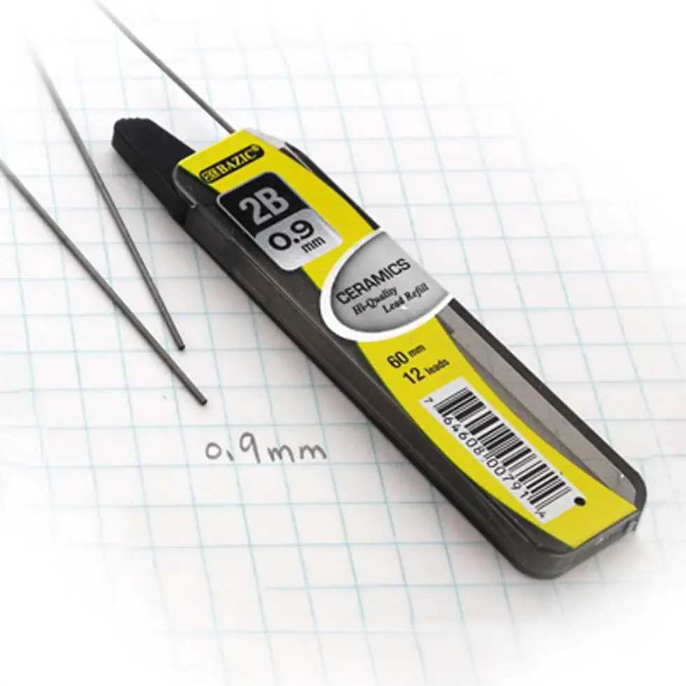 Thumbnail: BAZIC 12 Ct. 0.9 mm Ceramics High-Quality Mechanical Pencil Lead (3-Pack)